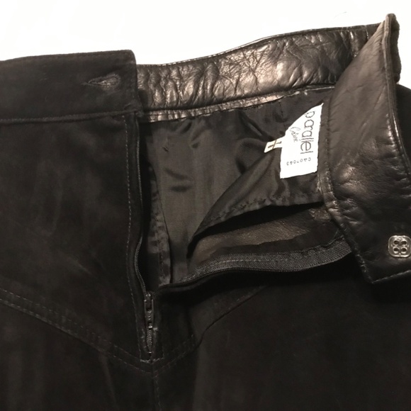 Genuine Vintage Parallel Couture Black Suede Women’s Pencil Skirt Size 7/8 W29” - Picture 10 of 11
